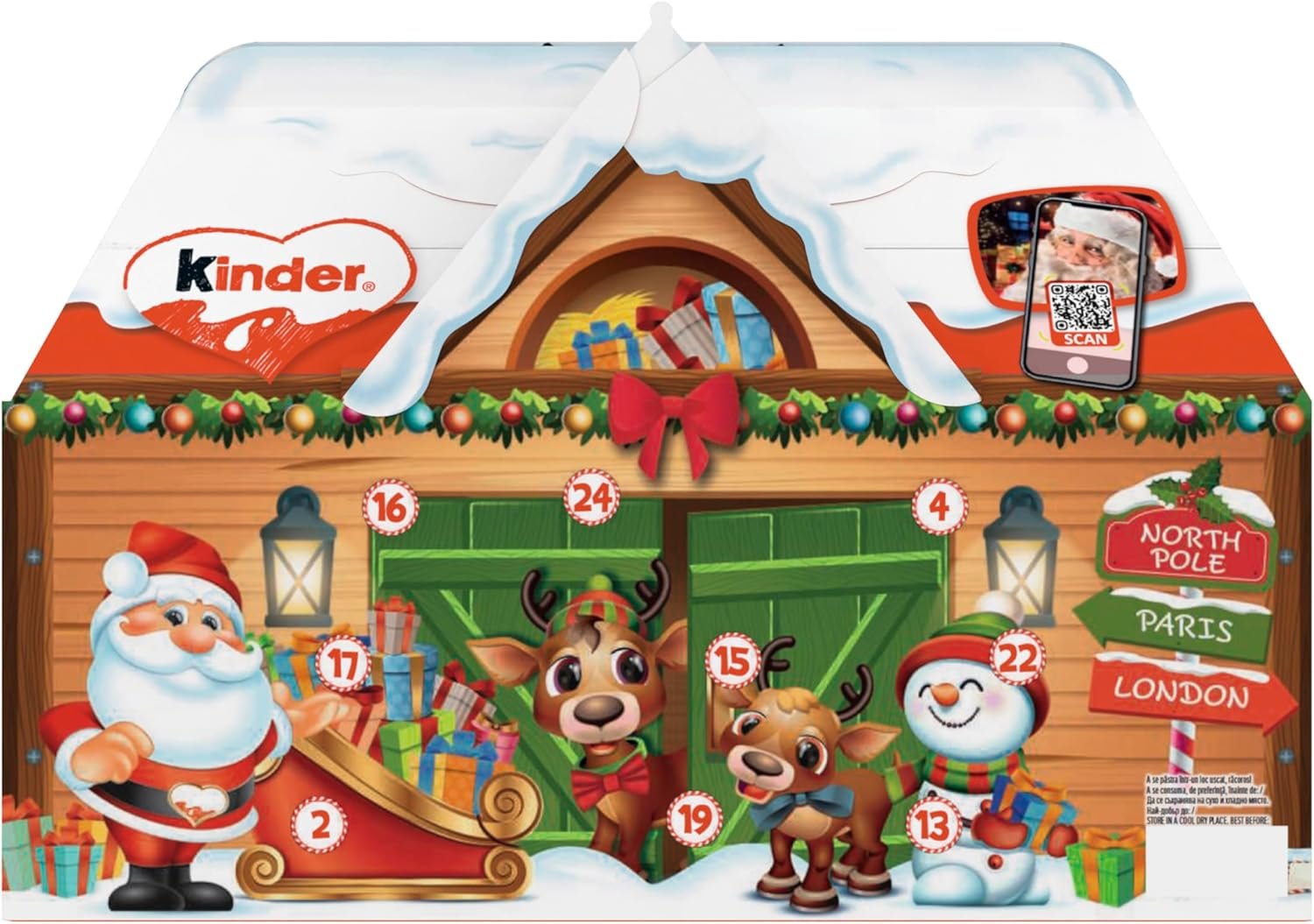 Kinder Chocolate House Christmas Advent Calendar 2025, Fine Milk Chocolate with a Milky Filling, Pack of 24 (234g)