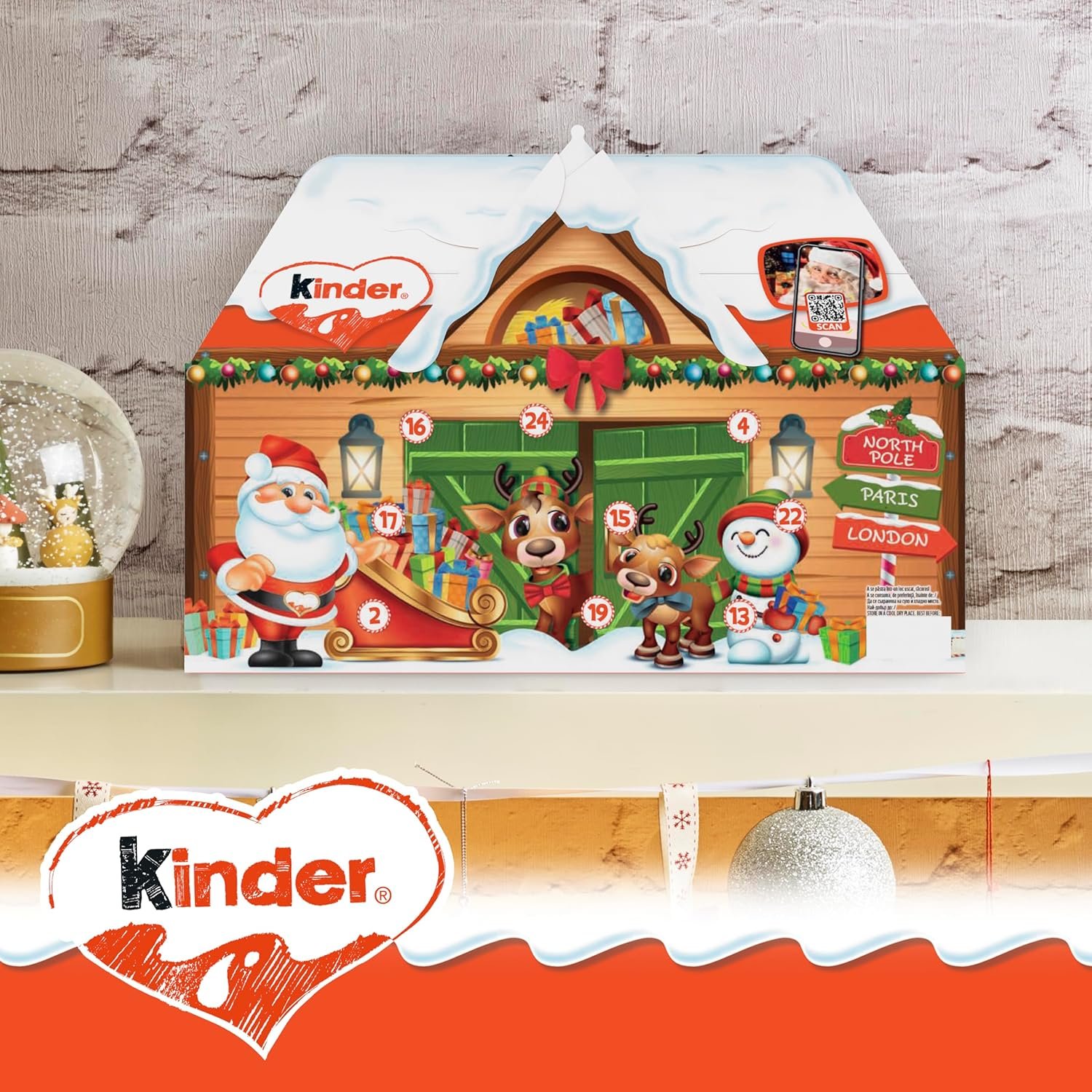Kinder Chocolate House Christmas Advent Calendar 2025, Fine Milk Chocolate with a Milky Filling, Pack of 24 (234g) - Image 4